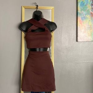 Burgundy Two Piece Mini Set